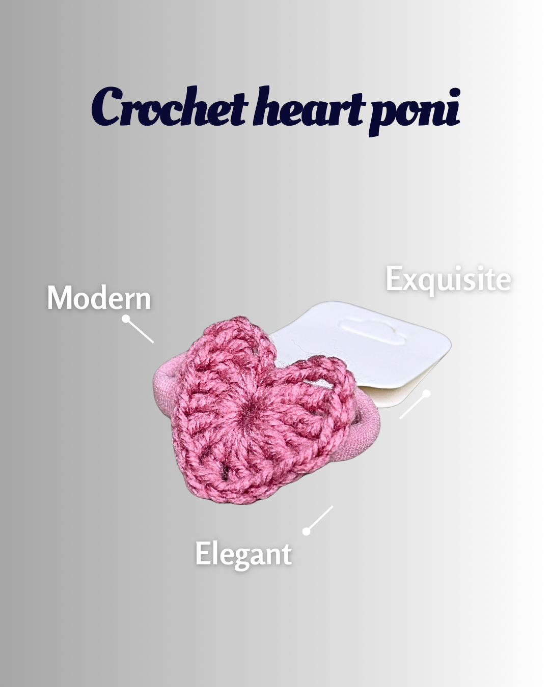 Handmade Heart Crochet Poni | Soft & Stylish Hair Accessory