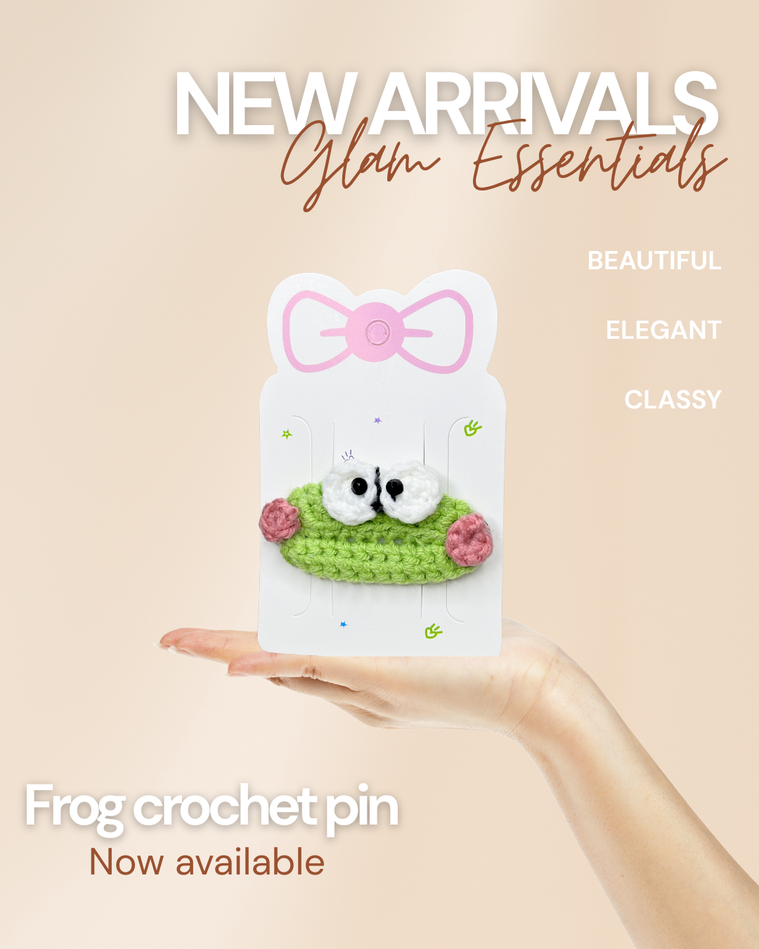 Crochet Frog Hair Pin | Cute Handmade Accessory for Girls