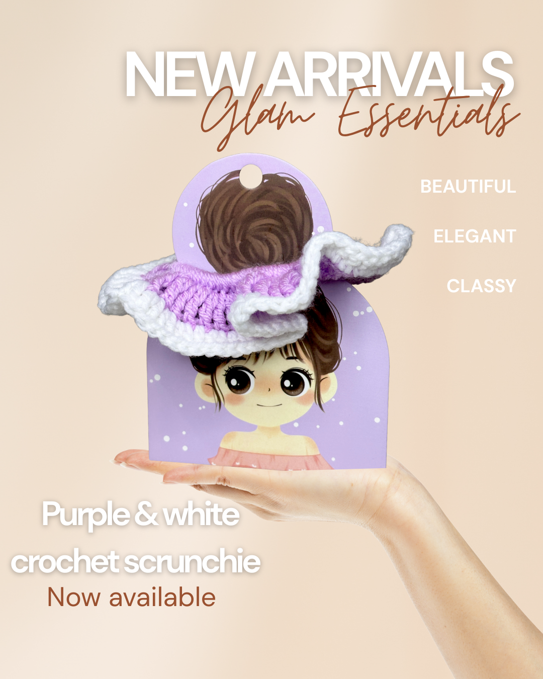 Handmade Crochet Scrunchie | Soft & Stretchy Hair Tie