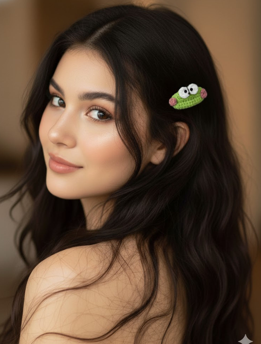 Crochet Frog Hair Pin | Cute Handmade Accessory for Girls