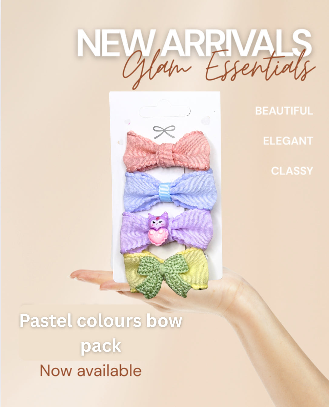 Ponytail holders in pastel colours