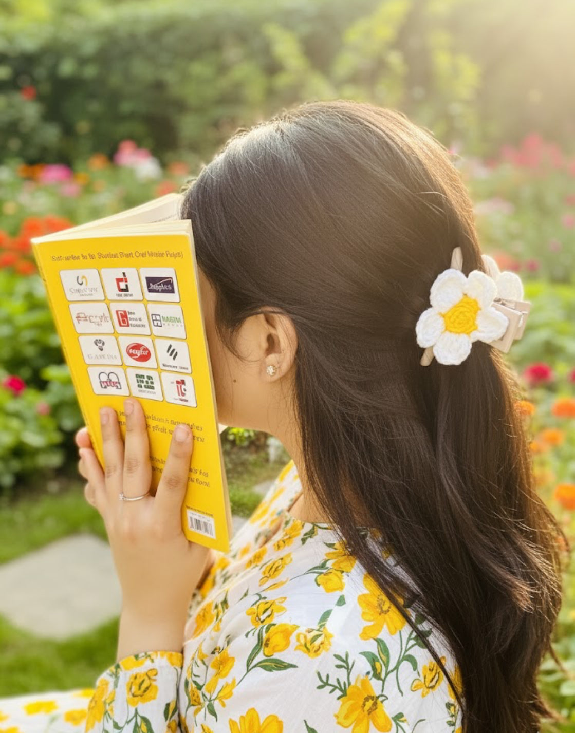 Crochet daisy hair claws