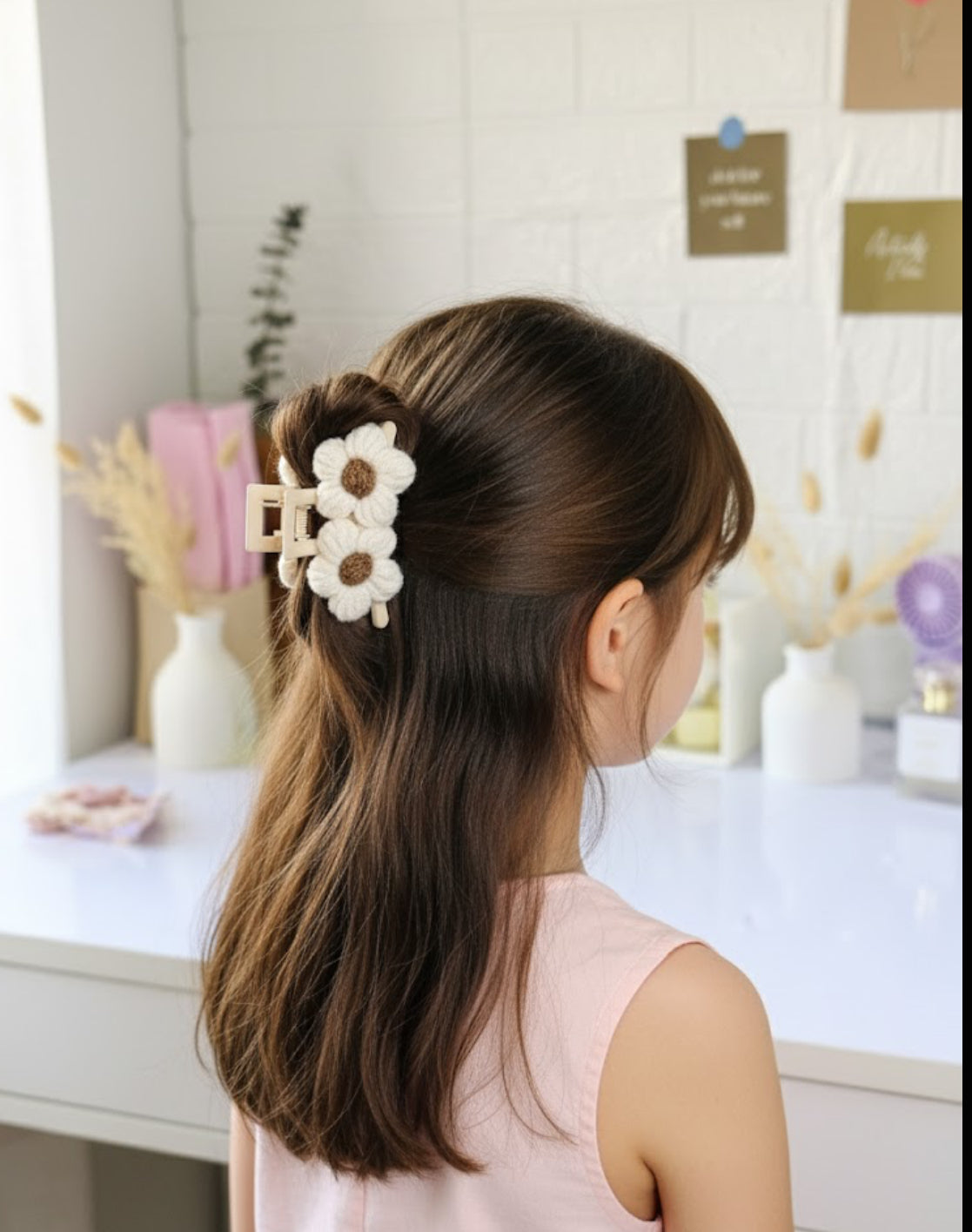 Crochet daisy hair claws