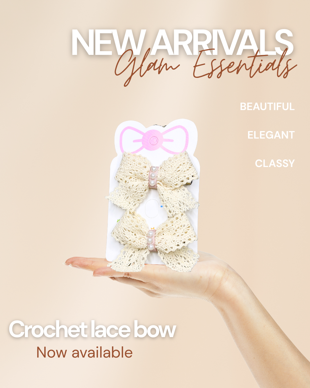 Crochet Lace Bow Pin | Aesthetic Hair Accessory for Girls