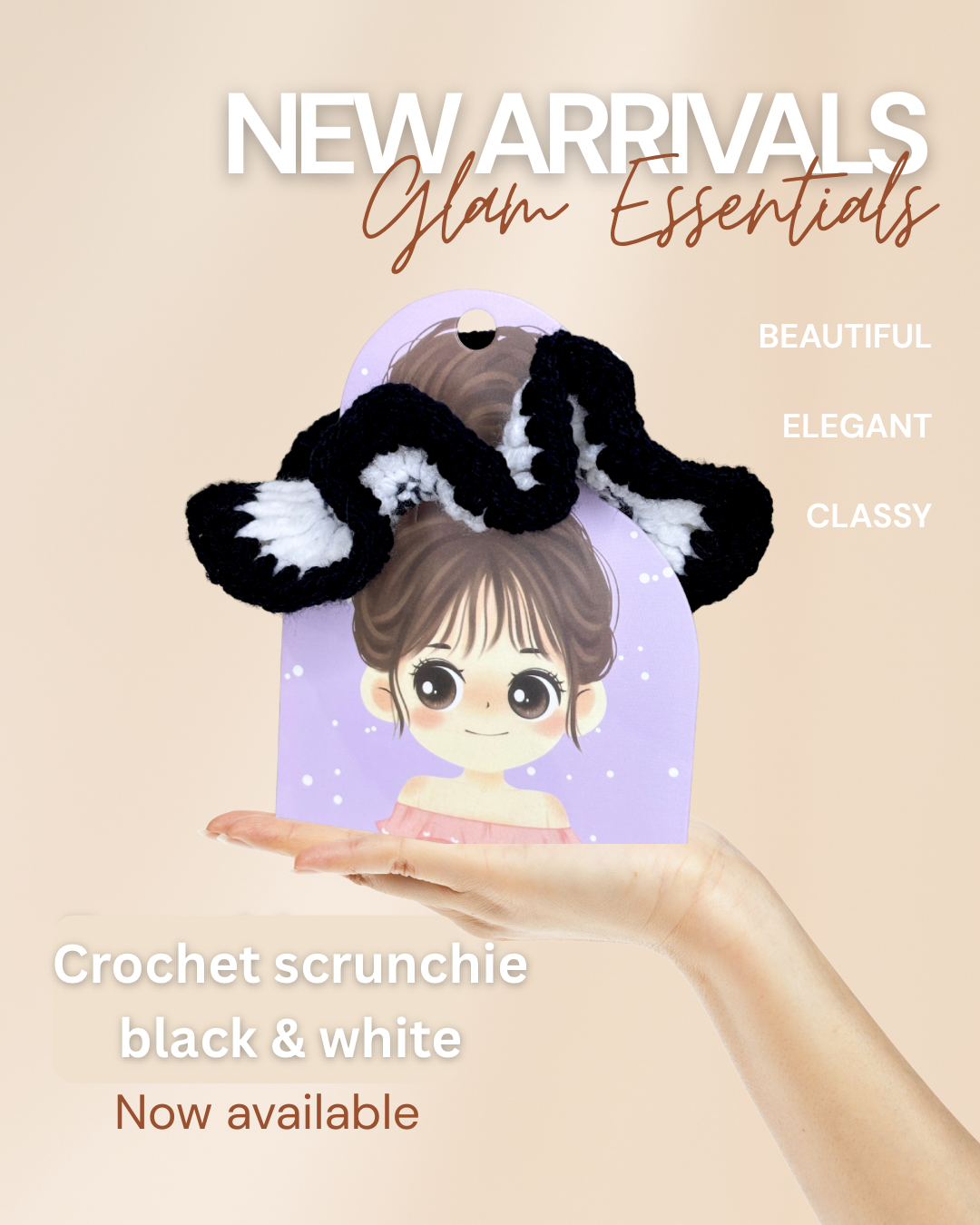 Handmade Crochet Scrunchie | Soft & Stretchy Hair Tie