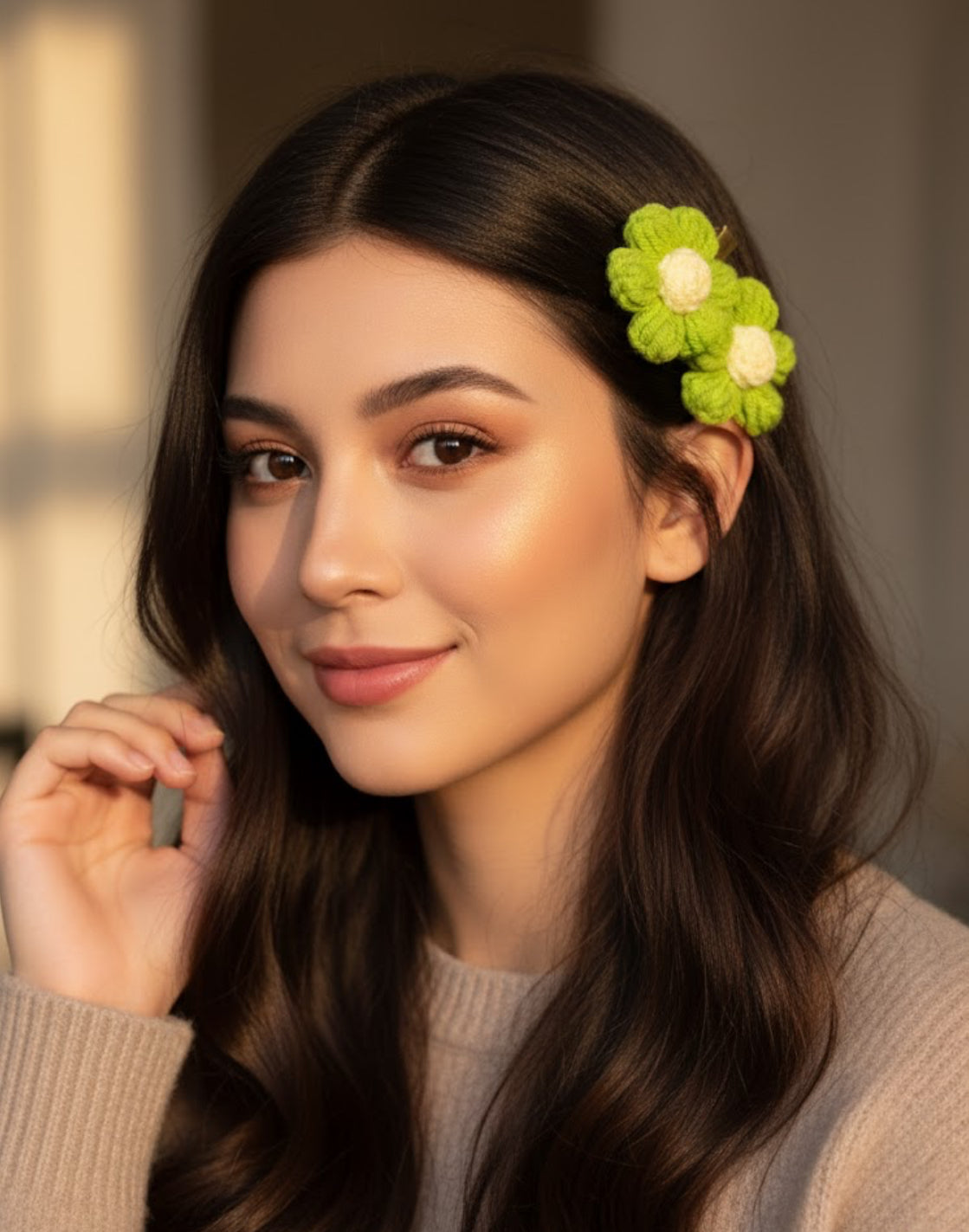 Mini Daisy Crochet Hair Pin | Cute Handmade Accessory