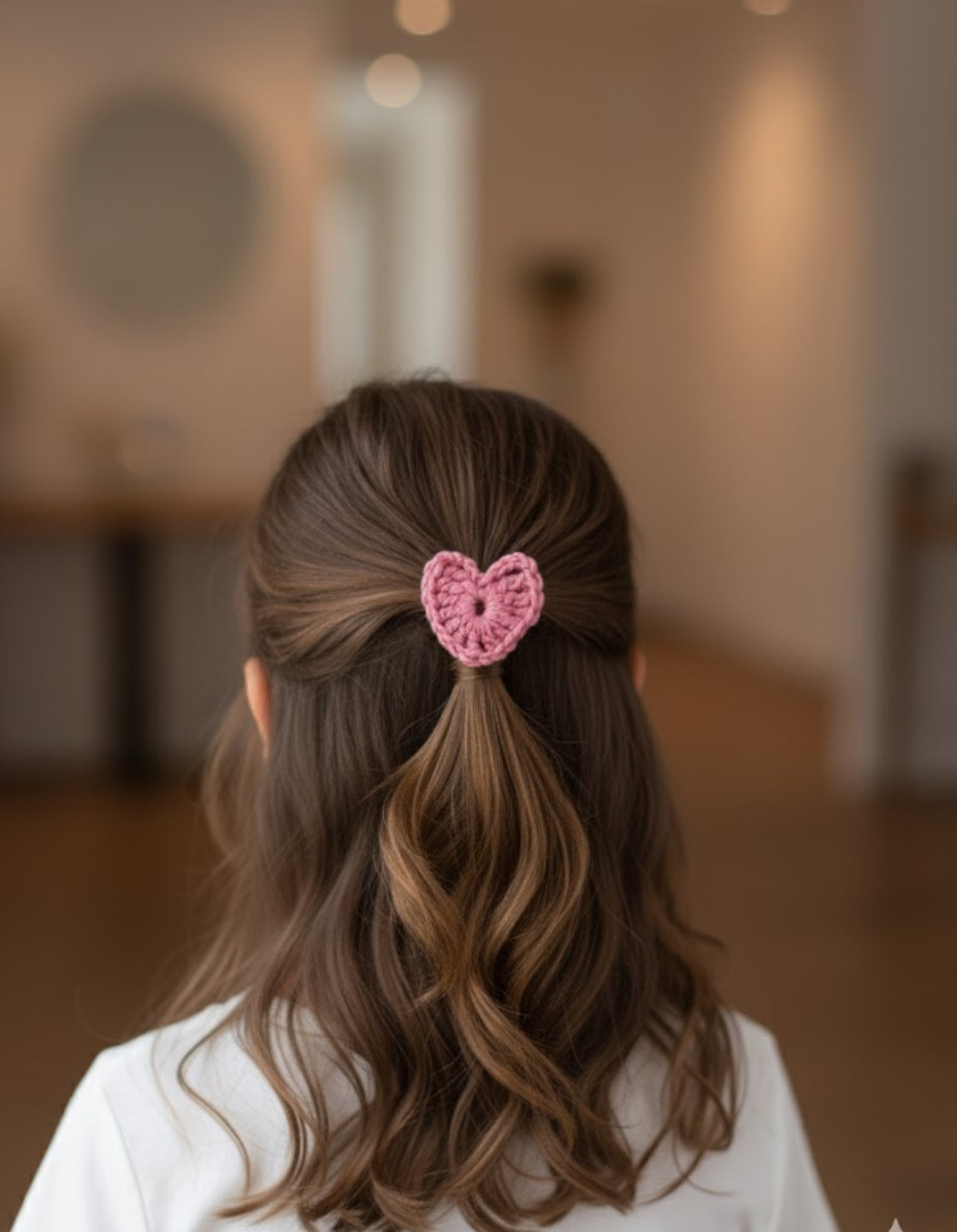 Handmade Heart Crochet Poni | Soft & Stylish Hair Accessory