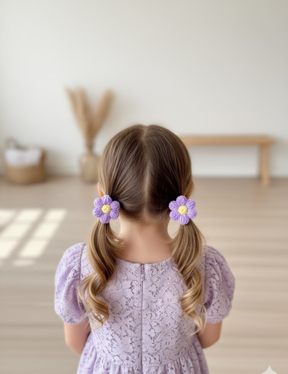 Crochet Flower Ponies Set | Handmade Cute Hair Ties