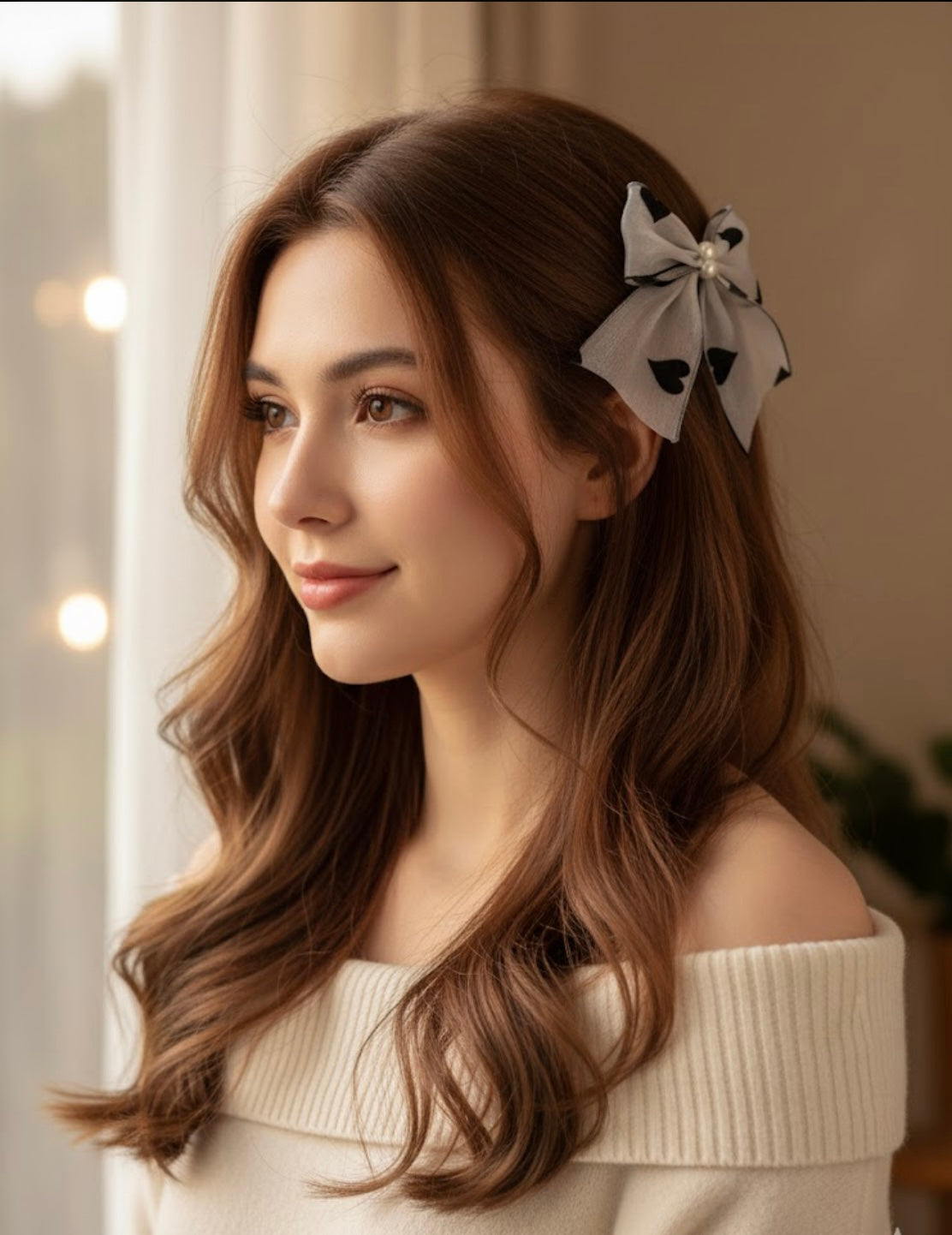 Black Hearts Bow Hair Pin | Cute & Trendy Accessory